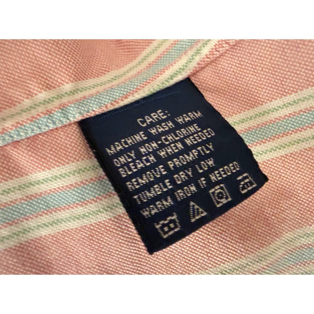 Ralph Lauren Pink Stripe Button Down Shirt Slim Fit LS  Pony Logo Classic 2 Y2K - Picture 5 of 6